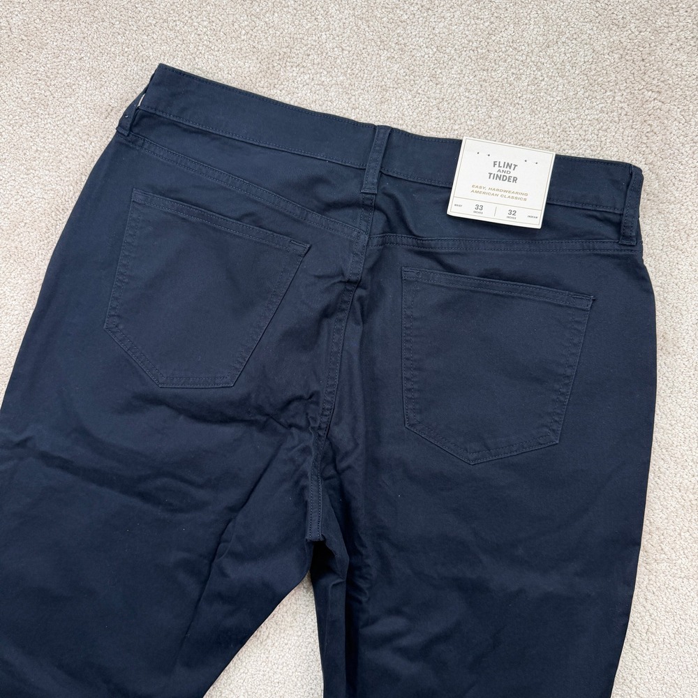 NEW Flint and Tinder Mens 33x32 Athletic Tapered Fit Pants Navy Blue 365 Chino